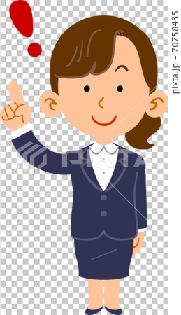 人差し指を立てるビジネスウーマン_全身 70758435