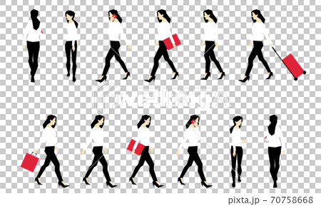 Simple illustration of a walking woman 70758668