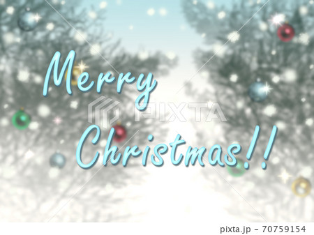 キラキラ輝くクリスマスをイメージした背景のメッセージカード 70759154