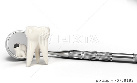 concept of hidden tooth damage in dental mirror 3d render on white concept of hidden tooth damage in dental mirror 3d render on white 70759195