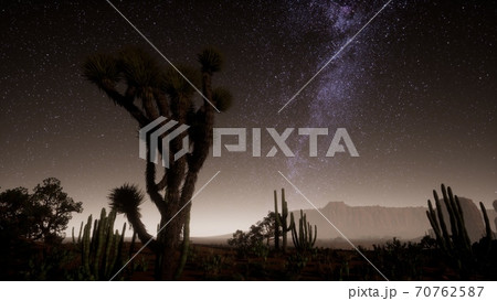 Hyperlapse in Death Valley National Park Desert Moonlit Under Galaxy Stars 70762587