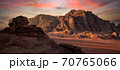 Beduin camp at sunrise in Wadi Rum desert, Jordan 70765066