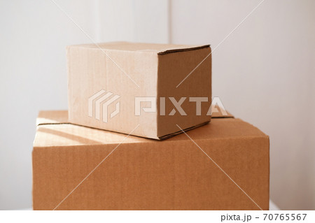 boxes near house door. boxes near house door. 70765567