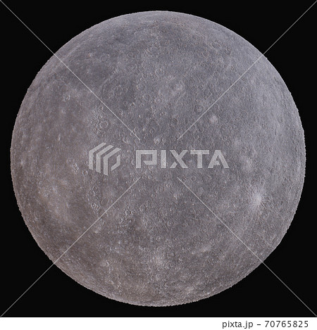 Planet Mercury. Isolated on black background 70765825