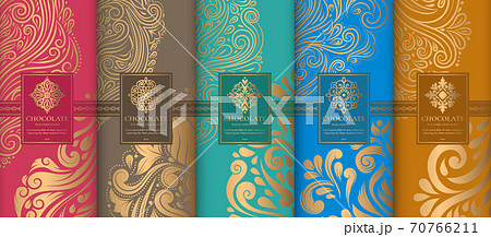 Luxury packaging design of chocolate bars.  70766211