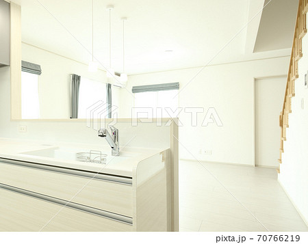 新築住宅 LDK内のシステムキッチン 70766219