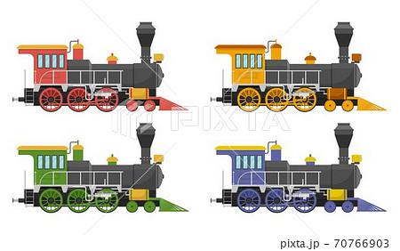 Retro style illustration of a vintage steam engine train or locomotive  going towards the viewer with sunburst in background on isolated background  Stock Vector Image & Art - Alamy