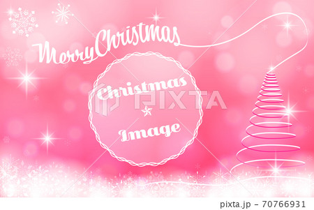 フレームのついたキラキラしたクリスマスイメージの背景素材 70766931