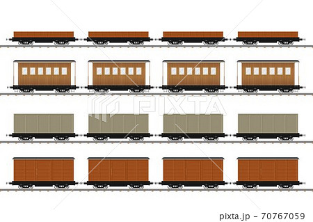 Set of train wagons vector illustration isolated on white background 70767059