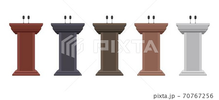 Wooden podium tribune vector illustration isolated on white 70767256