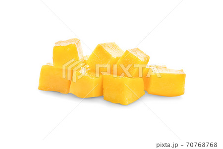 mango cube slice isolated on the white background. mango cube slice isolated on the white background. 70768768