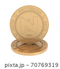 Two Netterium crypto coin smooth surface netr 3D Rendering 70769319