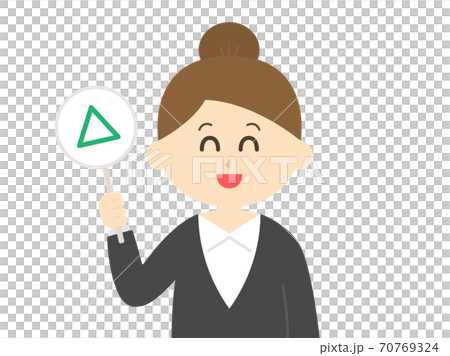 Illustration of a woman answering a quiz Illustration of a woman answering a quiz 70769324