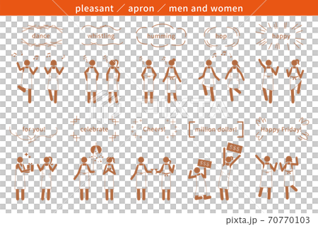 Pictogram Apron Fun Happy People Icon Vector AI EPS 70770103