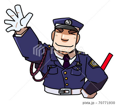手を上げるガードマン 70771930
