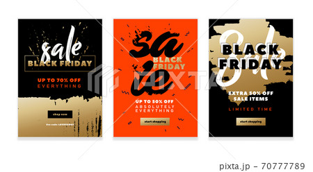 Best Abstract Banner on black backdrop. Vector text illustration background. Special offer sale banner template. Vector gold,red, black poster illustration. 70777789