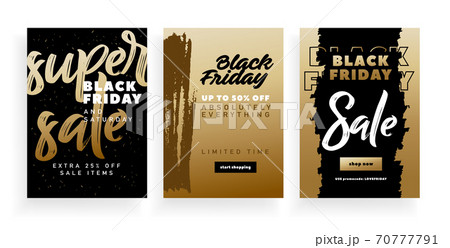 Black Friday sale label. Gold Store label. Vector, banner, poster , flyer. Abstract background. Black Friday super sale.  70777791