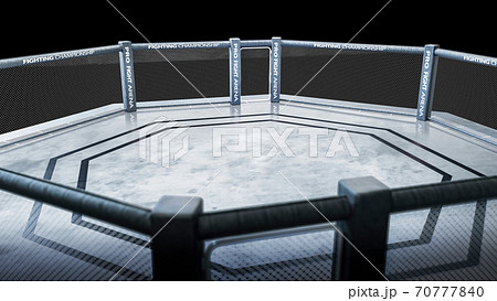 MAA octagon top view. Fighting Championship. Isolated MMA octagon. 3D rendering 70777840
