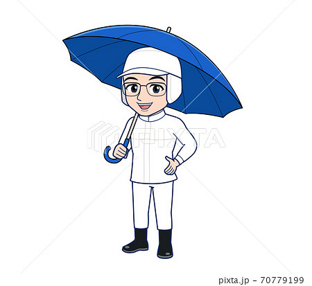 young man in white hygienic clothes 70779199