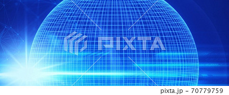 抽象的な青い光線 70779759