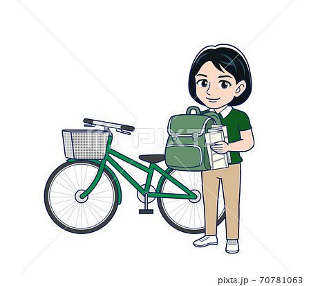 Beautiful woman in a green clothes 70781063