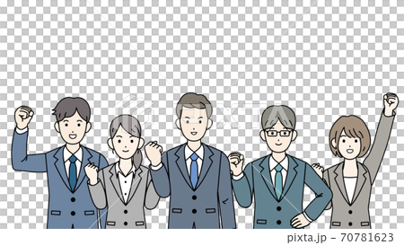 團隊合作商人商務人士男女插畫素材 70781623