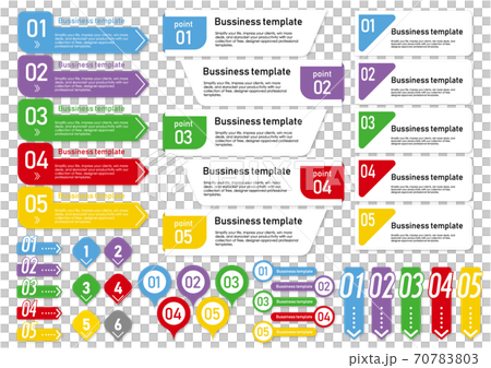 Text banner set 5 colors - Stock Illustration [70783803] - PIXTA