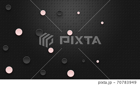 メタリックな水玉模様 ピンクと黒 16 9 のイラスト素材