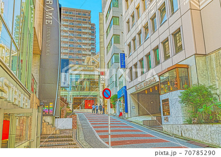 [アニメ風] 東京の都市風景 渋谷区神南1丁目周辺の風景 70785290