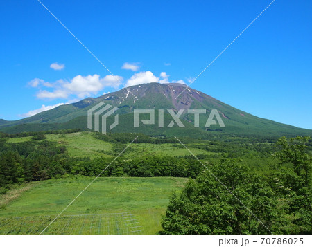 初夏の春子谷地峠からの岩手山 初夏の春子谷地峠からの岩手山 70786025