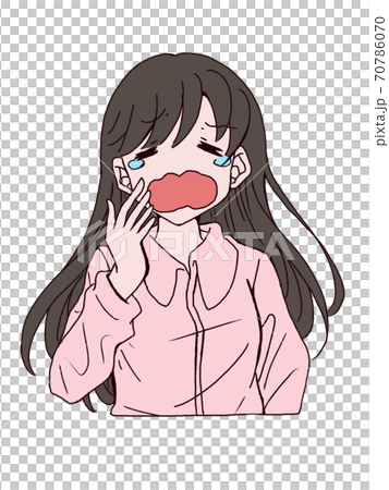 中学生 女の子 朝 起床のイラスト素材 70786070 Pixta