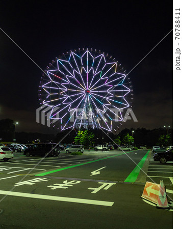 葛西臨海公園 観覧車 夜景 19年9月 の写真素材