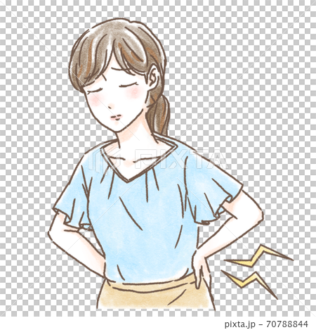 腰痛女性のイラスト素材 腰痛女性のイラスト素材