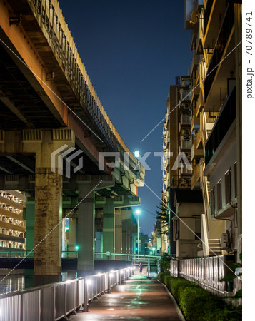両国　堅川沿い遊歩道　夜景（東京都） 70789741