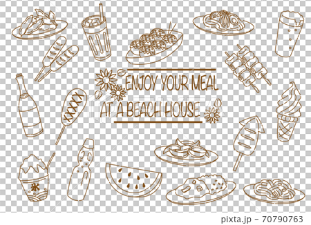 海の家　食べ物　アイコンセット 70790763