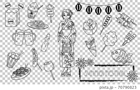 夏季節日食品圖標集 夏季節日食品圖標集 70790823