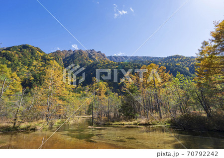 《長野県》秋の上高地 田代湿原と田代池 70792242