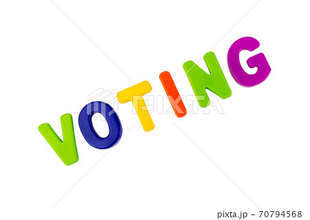 Text VOTING on a white background. Text VOTING on a white background. 70794568