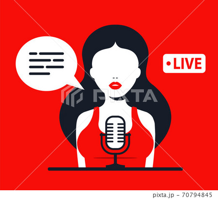 Girl Records A Podcast. work on the radio. Girl Records A Podcast. work on the radio. 70794845