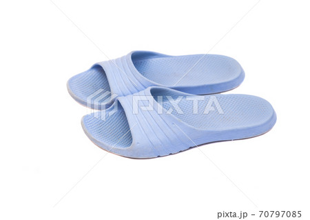 Pair of house slippers isolated on white background 70797085