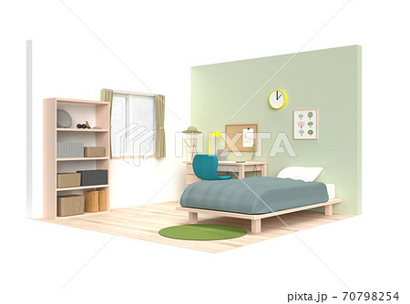 一人で楽しむ子供部屋のイラスト素材