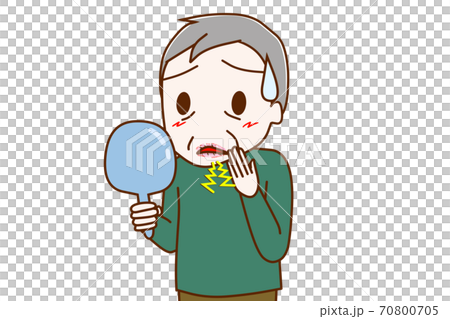 一位老人嘴唇乾燥感到疼痛 一位老人嘴唇乾燥感到疼痛 70800705