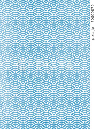 青海波 水彩のイラスト素材