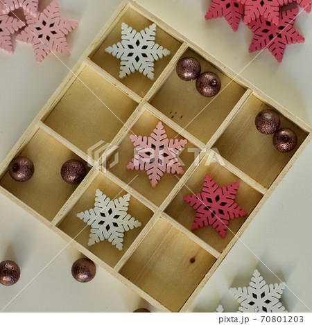 Colourful Christmas Wallpaper with Flakes of Snow Colourful Christmas Wallpaper with Flakes of Snow 70801203