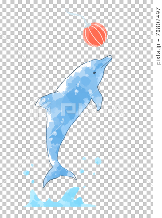 Illustration of a dolphin show with a gentle touch 70802497