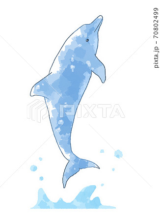 Illustration Of A Dolphin Jumping With A Gentle Stock Illustration