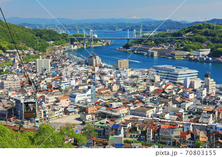 【広島県】千光寺山ロープウェイと尾道の町並み 70803155