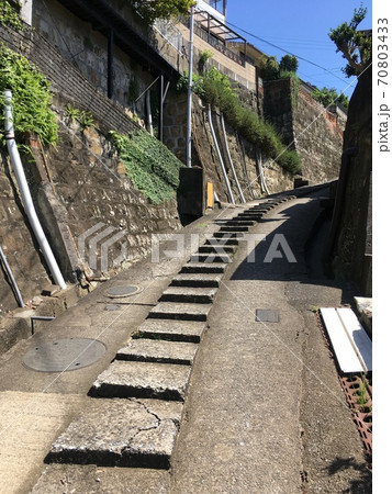 映画 坂道のアポロン のロケ地で使用された坂道の写真素材