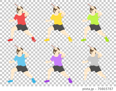 Illustration set of female table tennis players 70803787