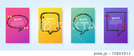 Quote speech bubble blank templates set. Quote speech bubble blank templates set. 70803912